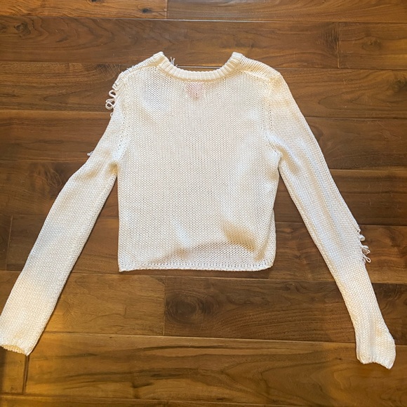 LF White Knit Sweater with Lace Detailing - Picture 4 of 4